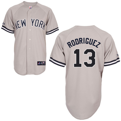alex Rodriguez #13 MLB Jersey-New York Yankees Men's Authentic Replica Gray Road Baseball Jersey